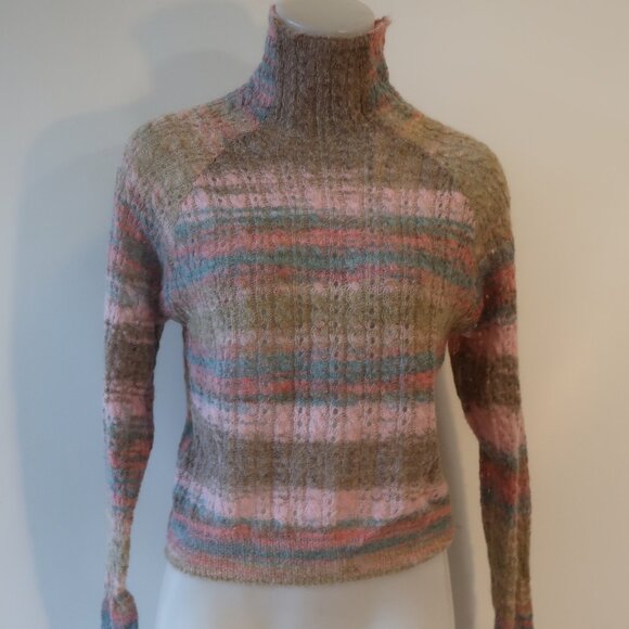 NWT Womens Heartloom Pink Taupe Wool Blend Mock Neck Astrid Sweater XS - Picture 7 of 10
